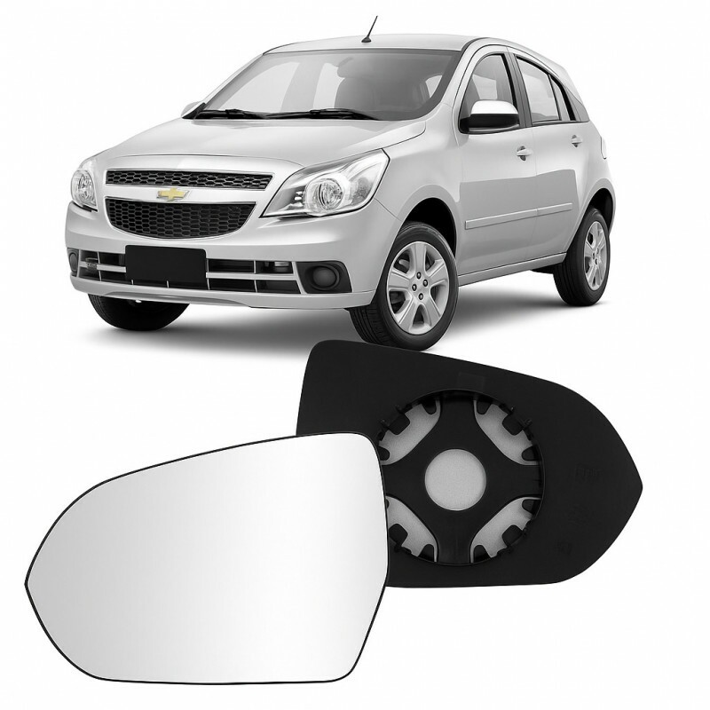 Lente Retrovisor Agile 2010 a 2014 Lado Esquerdo Lente com Placa