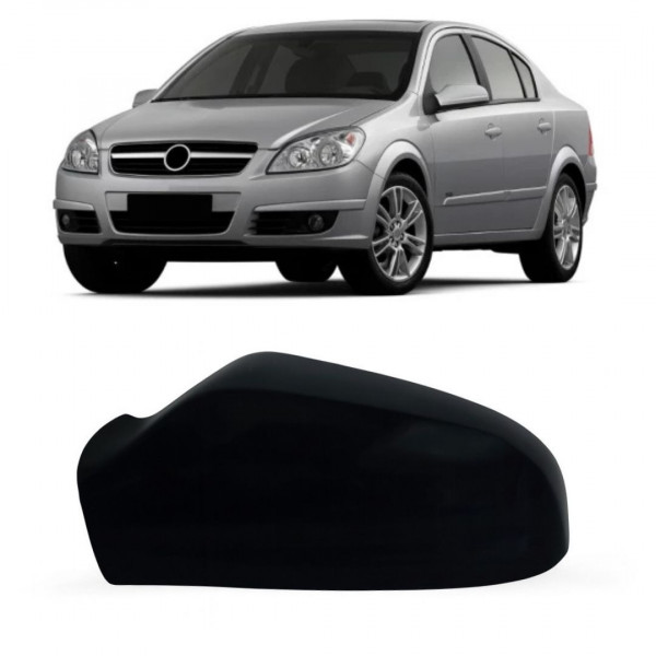 Capa Retrovisor Vectra 2010 a 2011 Esquerdo Preta Liso Sem Pisca