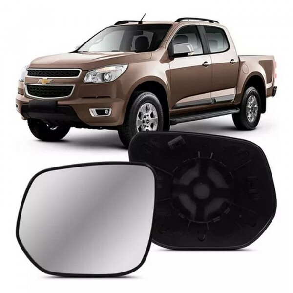Lente Retrovisor S10 2012 a 2023 Esquerdo Lente com Placa