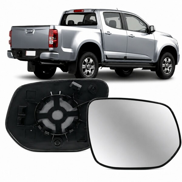 Lente Retrovisor S10 2012 a 2023 Direito Lente com Placa Lente Retrovisor S10 2012 a 2023 Direito Lente com Placa