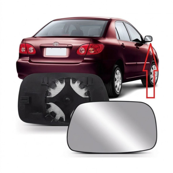 Lente Retrovisor Corolla 2003 a 2008 Esquerdo Lente Retrovisor Corolla 2003 a 2008 Esquerdo