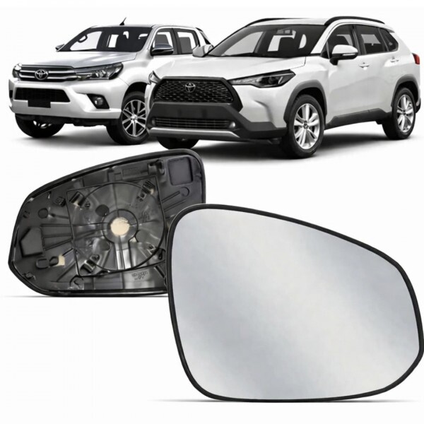 Lente Retrovisor Hilux 2016 a 2020 SW4 Corolla Cross 2021 a 2024 Esquerdo Lente Retrovisor Hilux 2016 a 2020 SW4 Corolla Cross 2021 a 2024 Esquerdo