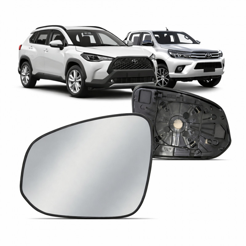 Lente Retrovisor Hilux 2016 a 2020 SW4 Corolla Cross 2021 a 2024 Direito