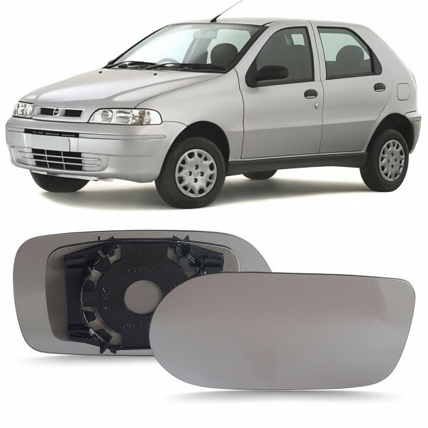 Lente Retrovisor Palio 2001 a 2010 Lado Esquerdo Lente Com Placa