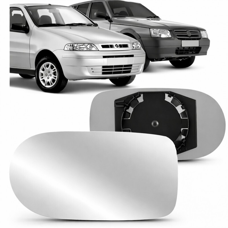 Lente Retrovisor Palio F1 F3 2001 a 2010 Direito Com Suporte