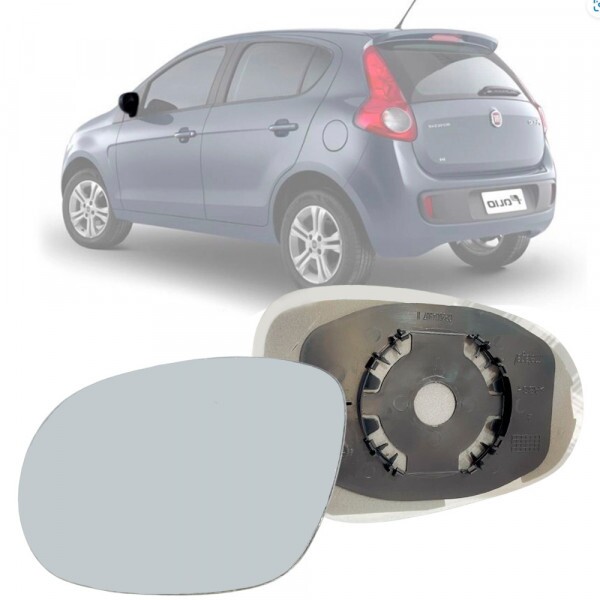 Lente Retrovisor Palio 2012 a 2021 5 Portas Lado Esquerdo