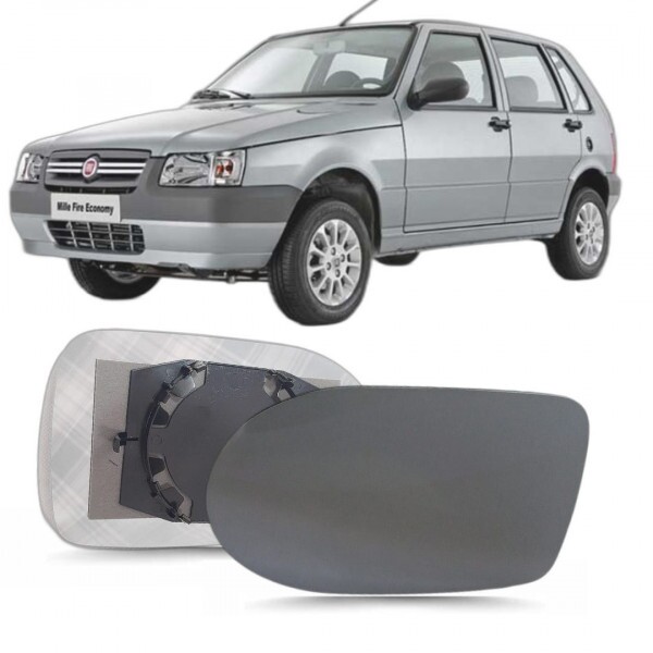 Lente Retrovisor Uno 2011 a 2013 Esquerdo com placa