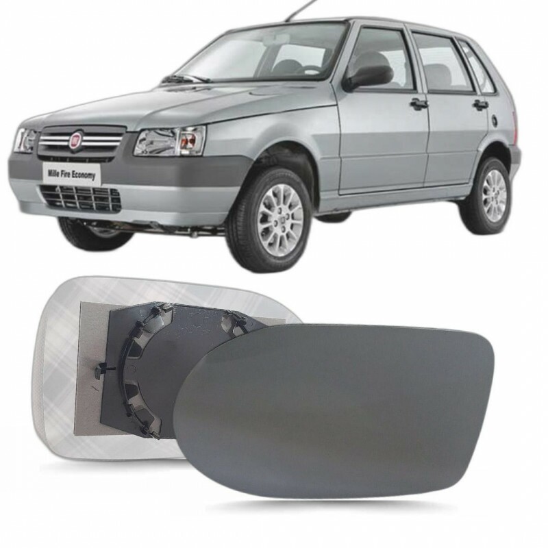 Lente Retrovisor Uno 2011 a 2013 Esquerdo com placa