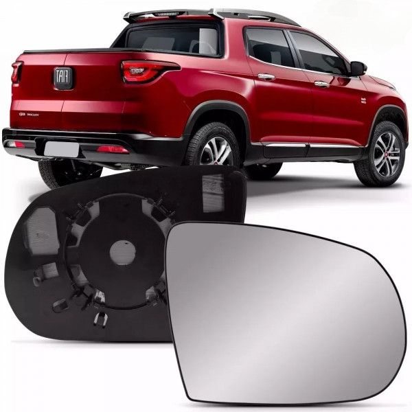 Lente Retrovisor Toro 2016 a 2026 Direito Lente Com Placa