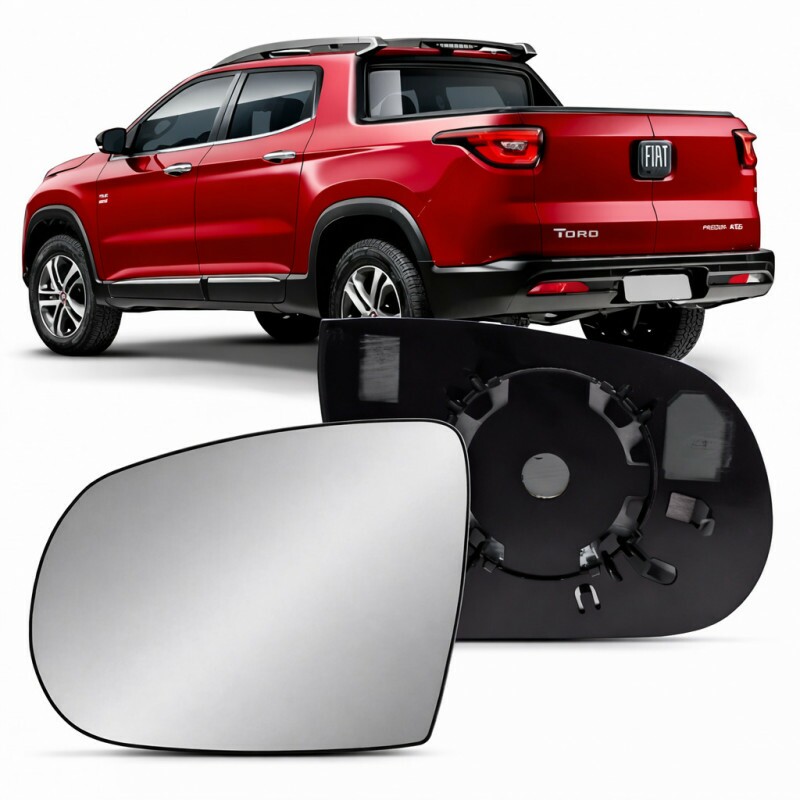 Lente Retrovisor Toro 2016 a 2026 Esquerdo Lente Com Placa
