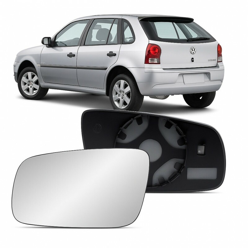 Lente Retrovisor Gol G3 G4 1999 a 2009 Esquerdo Lente com Placa
