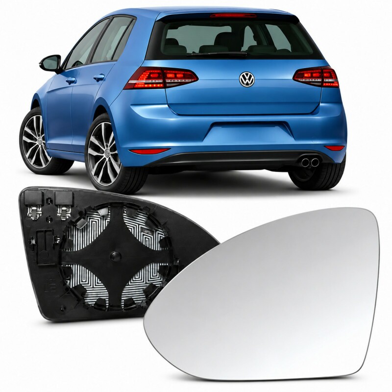 Lente Retrovisor Golf 2014 a 2020 Esquerdo Desembaçador Termico Lente Com Placa Lente Retrovisor Golf 2014 a 2020 Esquerdo Desembaçador Termico Lente Com Placa
