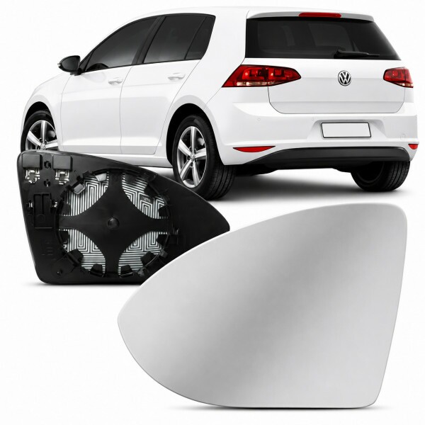 Lente Retrovisor Golf 2014 a 2020 Esquerdo Desembaçador Termico Lente Com Placa