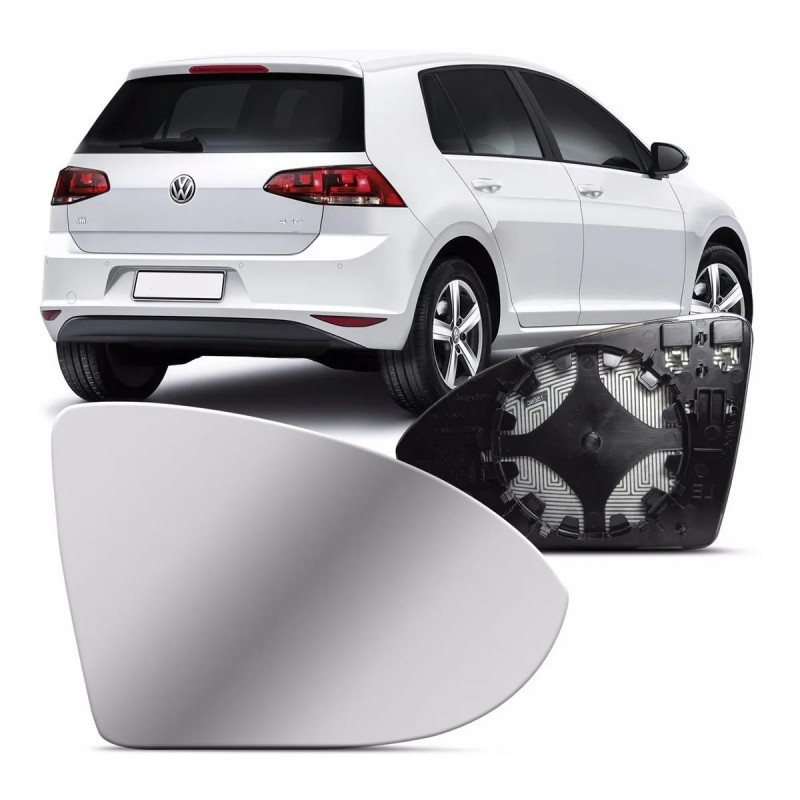 Lente Retrovisor Golf 2014 a 2020 Direito Com Suporte Metagal